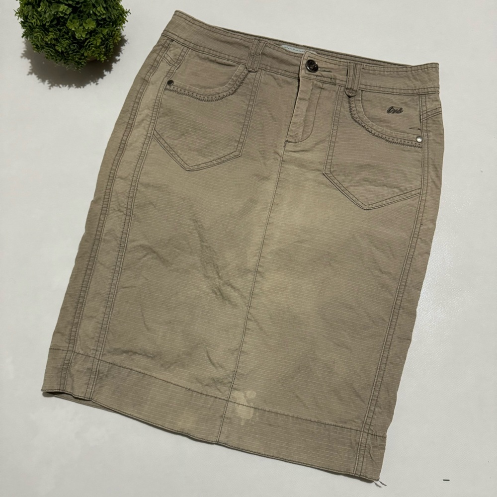 Long Modest Tan Khaki‎ Knee Length Pencil Skirt Women’s Size Medium
